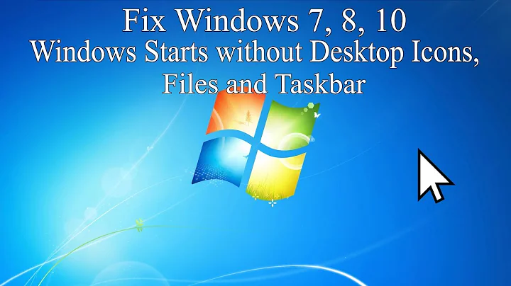 Windows 7, 8, 10 starts without Desktop Icons, Files and Taskbar. Easy Fix Windows Explorer Process