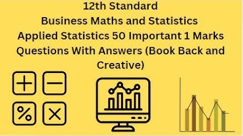 TN 12th Business Maths Applied Statistics 50 Important 1 Marks Questions With Answers Book Back
