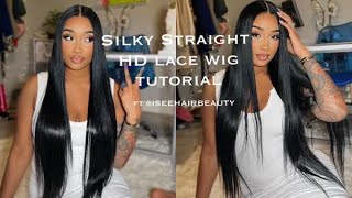 SILKY STRAIGHT MELTED LACE WIG | ft. @ISEEHAIR
