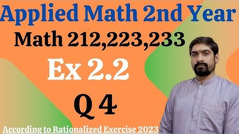 DAE Applied Math 212, 223, 233  Exercise 2.2 - Q No 4 |Differentiation