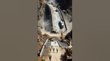 Construction Workers Stunned by Massive Bridge Failure #collapse #viral #shorts