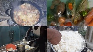 road side cooking cabbage sauteed with chicken and rice (night adventure Epic) Must watch ??