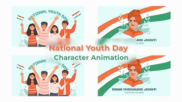 Flat Character Motion Graphic Animation | After Effects Templates | National Youth Day Pack
