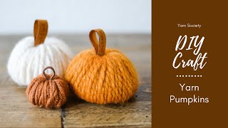 DIY Yarn Pumpkin Craft  No Glue Needed | Fall Craft | Yarn Society