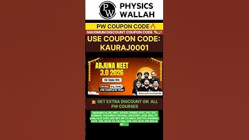 PW COUPON CODE FOR YAKEEN NEET 3.0 2026 BATCH | PW COUPON CODE FOR ARJUNA 3.0 NEET BATCH |#pw #neet