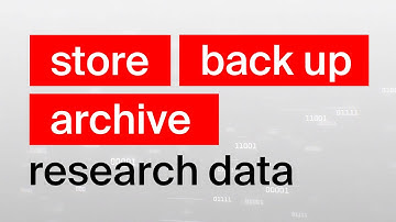 Store VS Back up VS Archive Research Data