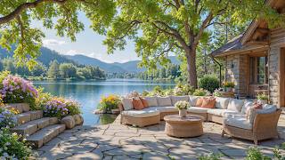 Soft Summer Piano Music with Birdsong 🌿Cozy Lakeside Garden for Focus & Study screenshot 4