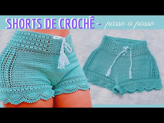 HIGH WAIST crochet shorts - Side tie 