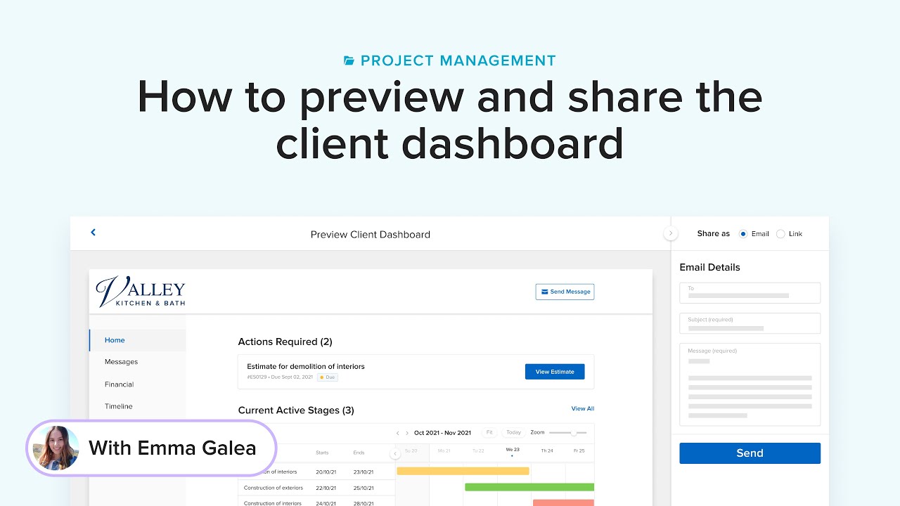 Houzz Pro - How to preview and share client dashboard - YouTube