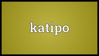 Katipo Meaning
