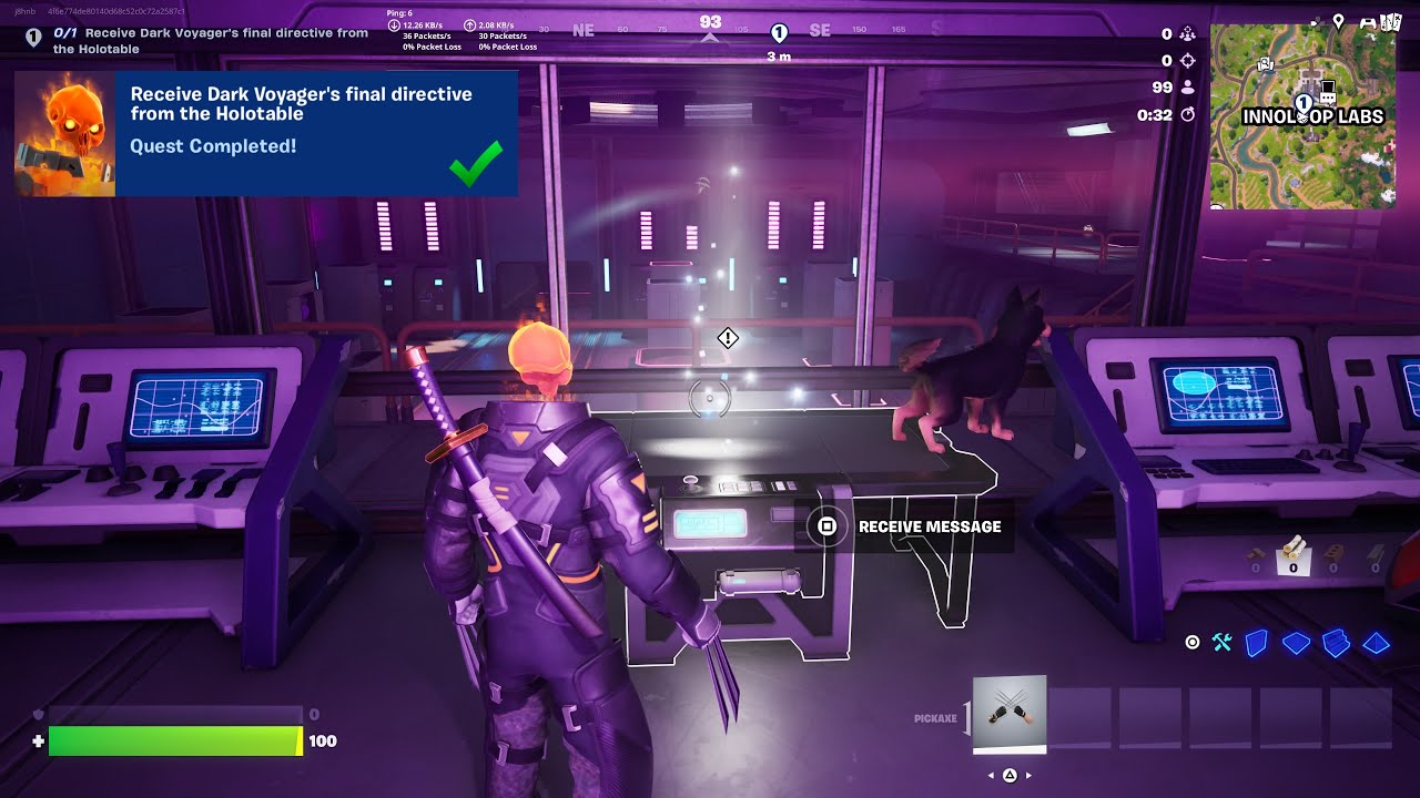 Fortnite - Receive Dark Voyagers Final Directive From The Holotable (Dark Voyager Quests)