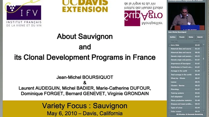About Sauvignon and its Clonal Development Program...