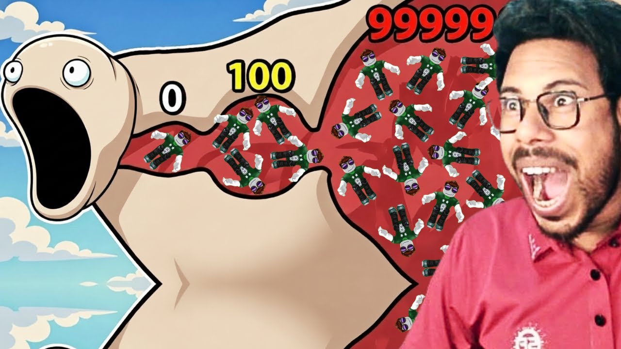 Roblox: 100 игроков заходят внутрь голодного червя 😱