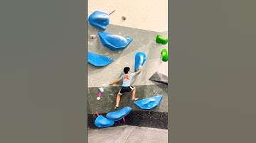 Super fun skate-dyno on a competition-style climb! #bouldering #climber #rockclimbing #climb #shorts