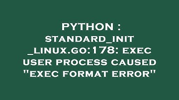 PYTHON : standard_init_linux.go:178: exec user process caused "exec format error"