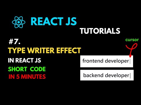 Typewriter Effect in React JS | React  Tutorials
