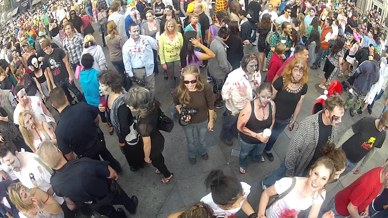 Zombies Surround Us At Zombie Crawl Denver Youtube