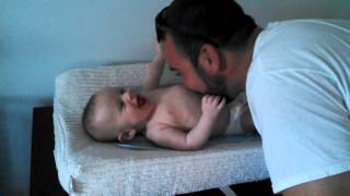 Big Guy Buddy Pants giggles before bath