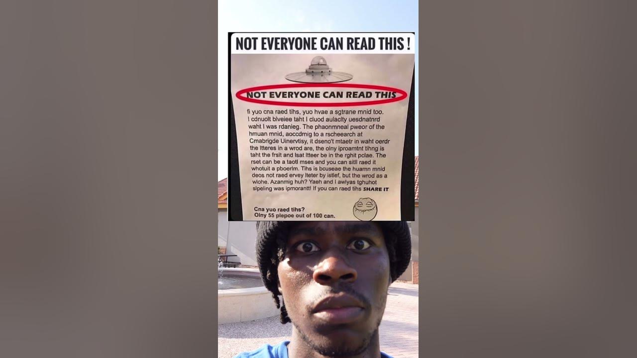 Not everyone can read this youtube