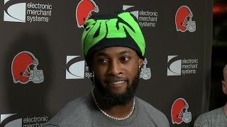 Browns' Denzel Ward speaks with media ahead of Sunday's season opener against Bengals