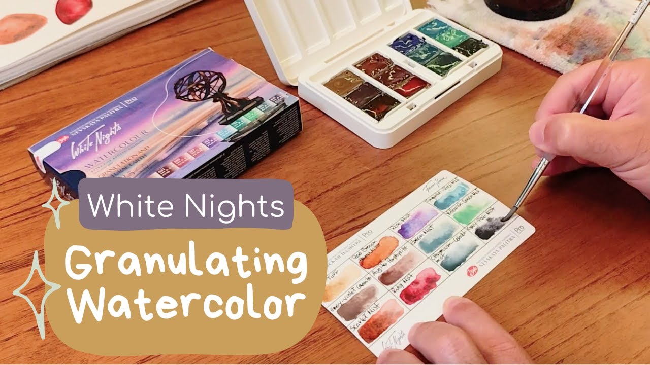 White Night Granulation Watercolor ✨  Swatching