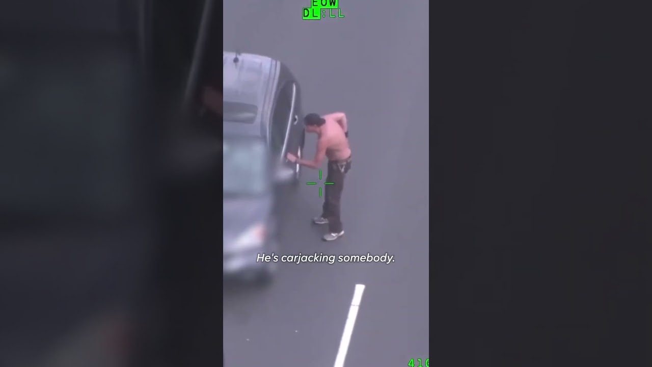 Man in stolen car leads police on a chase, attempts more carjackings #Shorts