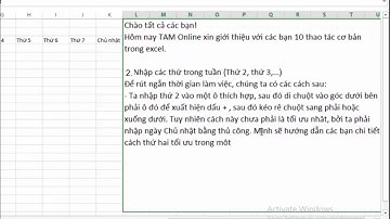 10 thao tác đơn giản trong excel - TAM Online