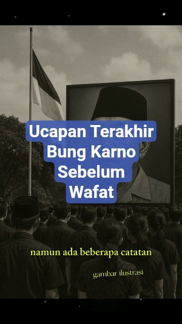 UCAPAN TERAKHIR SANG PROKLAMATOR Ir.Soekarno SEBELUM WAFAT
