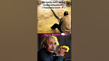 Man uses Transverse waves to fit spring into pipe 🤯#short #trending #viralvideo #physics