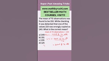 Statistics MCQ| Finding correct mean| Ruchi Chhabra|47