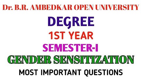 Dr. BRAOU|Degree First Semester|Gender Sensitizetion|Most Important Questions @LMREducation #BRAOU