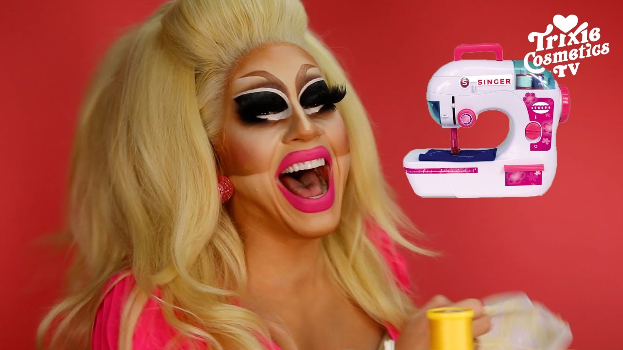Trixie Sews A Dress with A Toy Sewing Machine
