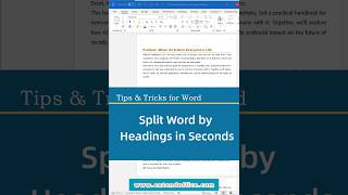 Split a Word Document by Heading 1 — Instantly Create Separate Files!