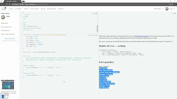 Easy JavaScript - How to parse an array of JSON data (42)