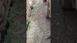 Homemade loader grader leveling out gravel