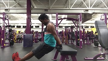 Body weight bench dips side view