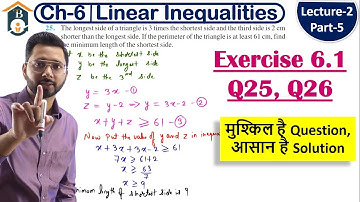 Exercise 6.1 class 11 question 25 and question 26 | Chapter-6 Linear Inequalities | by Devinder sir