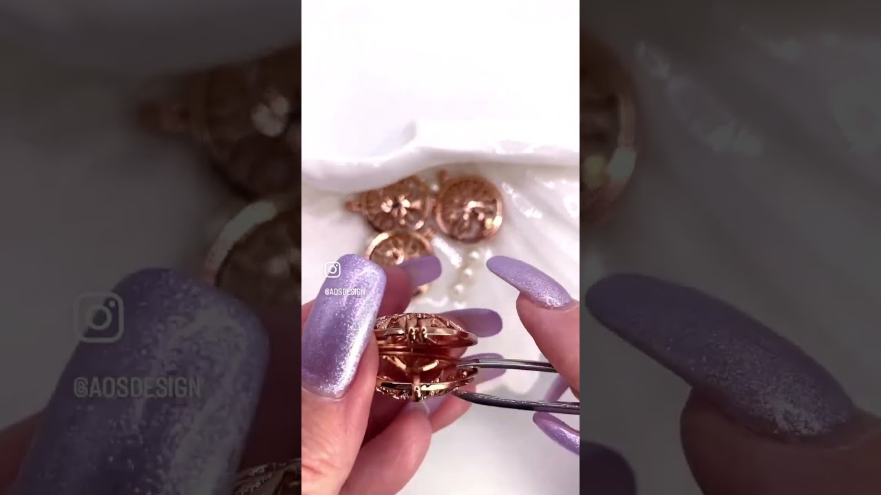 Family Tree Rose Gold Pearl Cage By AOS Design