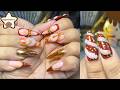 Luxury Brown &amp; Gold Nail Art 💅✨ 3D Snake Nails with Gold Charms 🐍✨| Full Tutorial❤️
