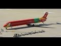 (great sound) Danish MD-83 push back taxiing and take off runway 28 at ZRH