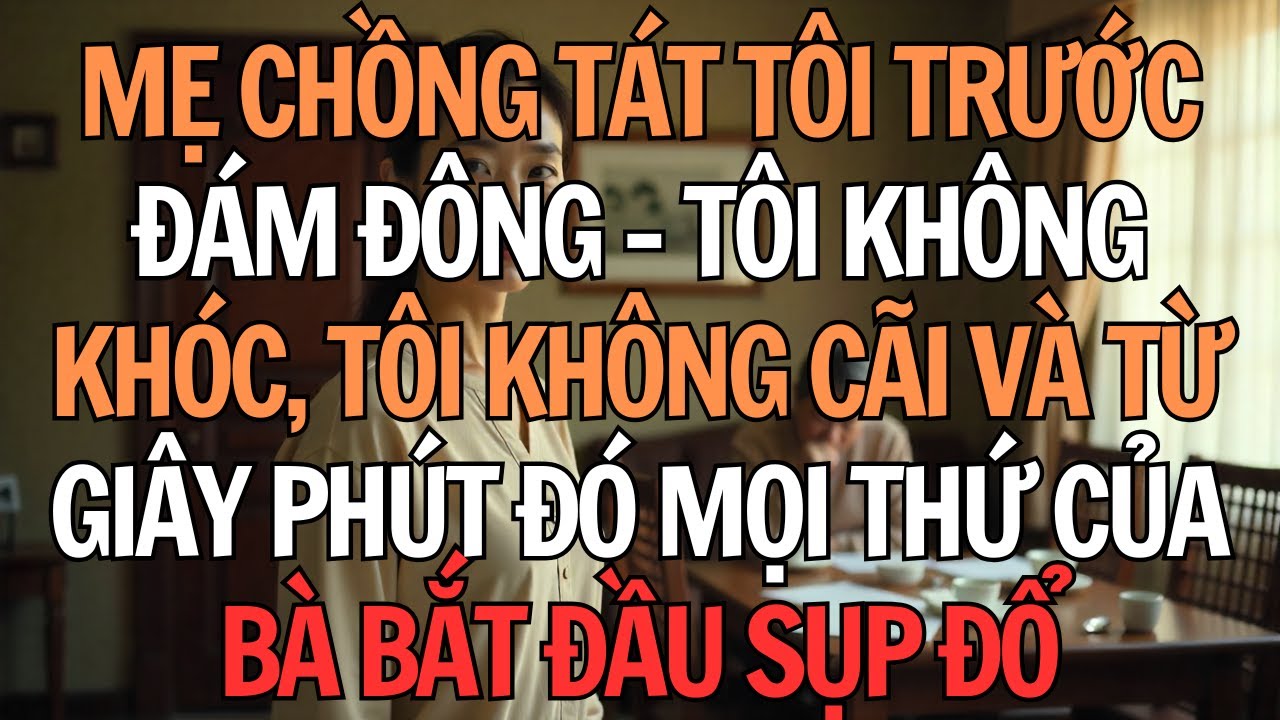 Mẹ Chồng Tát Tôi Trước Đám Đông, Tôi Im Lặng, Mọi Thứ Của Bà Bắt Đầu Sụp Đổ.