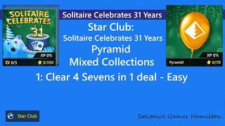 Star Club | Solitaire Celebrates 31 Years | Pyramid #1: Easy - Clear 4 Sevens in 1 deal screenshot 5