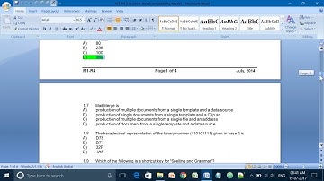 July 2014 IT Tools & Business System M1-R4 Solved Paper of "O" Level exam