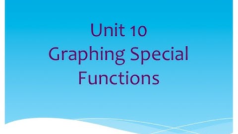 Special Functions Video