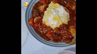 겁나 맛있어요? 토마토스튜 yesorno 오므라이스 tomatostew omelet omurice egg potato carrot golden 집밥 정국