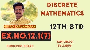12th Std Maths Ex.12.1(7) Consider the binary operation * defined on the set A={a,b,c,d} by followin