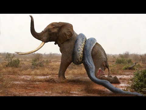 Unbelievable! Giant Anaconda Python Wraps Elephant To Death With Its Big Body For 72 Hours