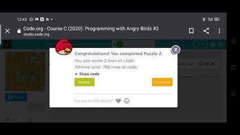 Code.org Course C Programming with Angry Birds