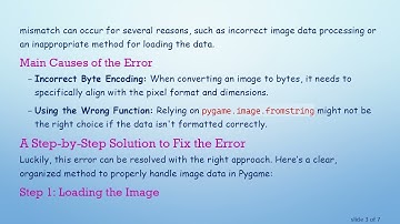 Fixing the ValueError: Bytes Length Does Not Equal Format and Resolution Size in Pygame