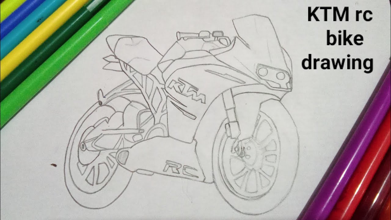 how to draw ktm bike step by step for easy [MD SINAN TECH] YouTube